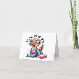 Amusants Senior Avec Téléphone Cellulaire Version 