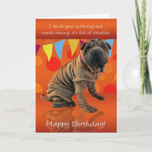Amusants Shar Pei Carte Anniversaire Avec Humour A