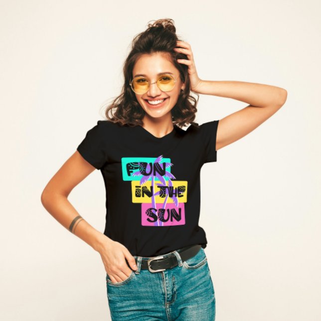 Amusement au T-shirt Soleil - Palmier d'été coloré (Créateur téléchargé)