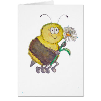 Amusement heureux de fleur d'abeille d'aquarelle