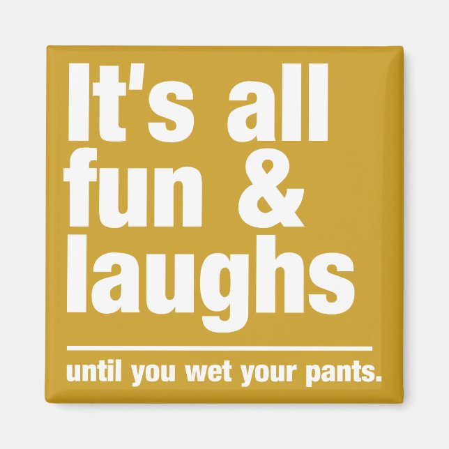 AMUSEMENT & LAUGHS aimant couleur personnalisé (Devant)
