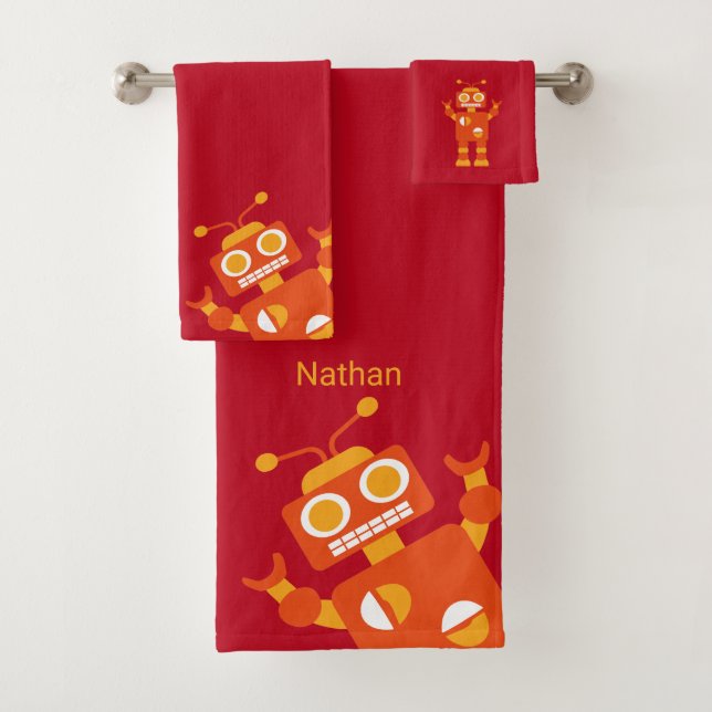 Amusement personnalisé par robot de rouge orange (En situation)