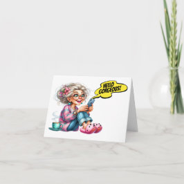 Amusez Senior avec Café et Téléphone cellulaire