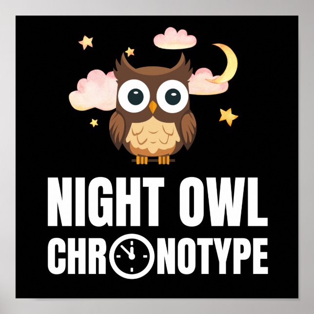 Amusing Night Owl Chronotype Poster (Vorne)