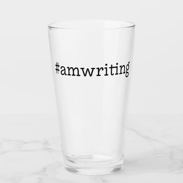 #amwriting glas (Vorderseite)