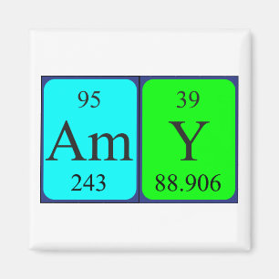 Amy - aimant de nom de table périodique