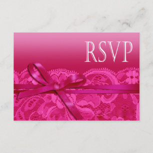 Amy Bows Ribbon & Lace UAWG fuschia RSVP Karte