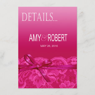 Amy Bows Schleifen- & Spitzen-Details fuchsia Einladung