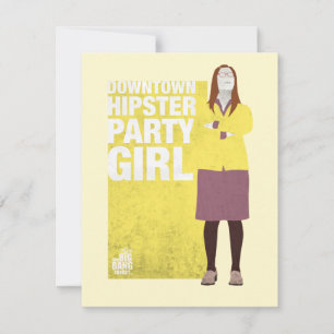 Amy   Downtown Hipster Party Girl Mitteilungskarte