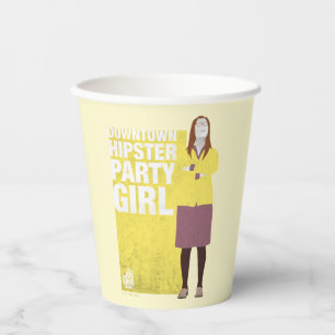 Amy Downtown Hipster Party Girl Pappbecher