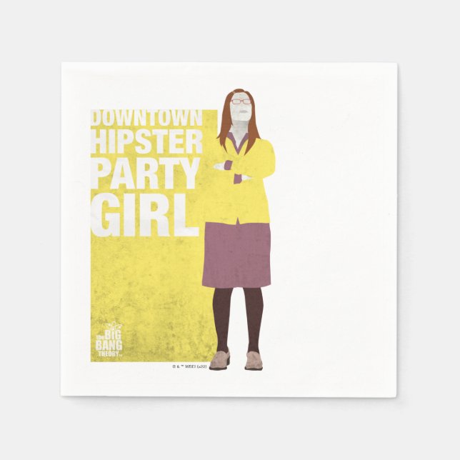 Amy | Downtown Hipster Party Girl Serviette (Vorderseite)