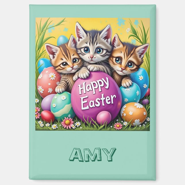 AMY ~ EASTER KITTENS Easter Eggs~  Magnet (Vorderseite)