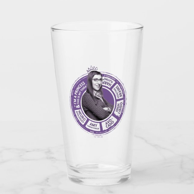 Amy Farrah Fowler Info Graphic Glas (Vorderseite)