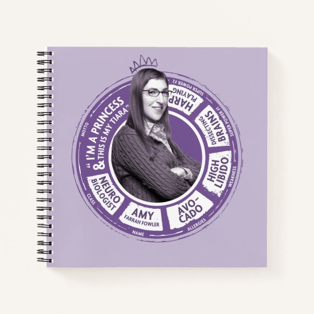Amy Farrah Fowler Info Graphic Notizbuch (Vorderseite)