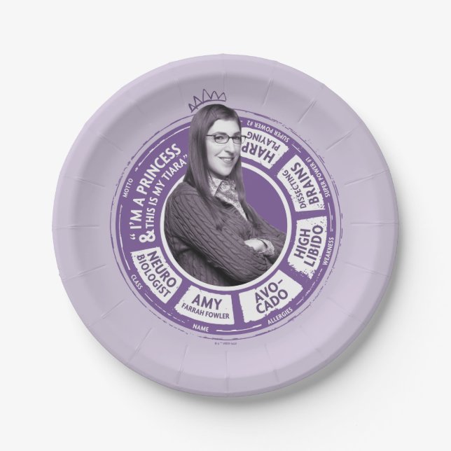 Amy Farrah Fowler Info Graphic Pappteller (Vorderseite)