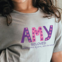 Amy Girls Name & Bedeutung rosa Sterne lila Blume