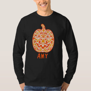 Amy Halloween-Zuckerschädel-Design T-Shirt