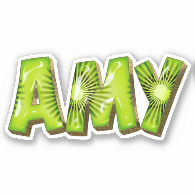 Amy Name Kiwi Design Aufkleber Sticker (Vorderseite)