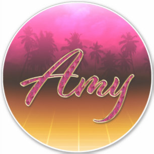 Amy prénom Golden Pink Autocollants Autocollants