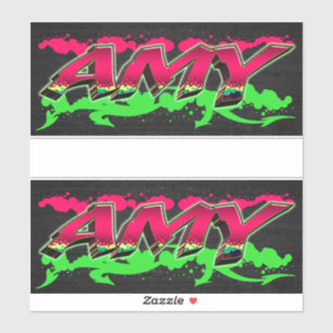 Amy Prénom Nom Graffiti Autocollants Autocollants