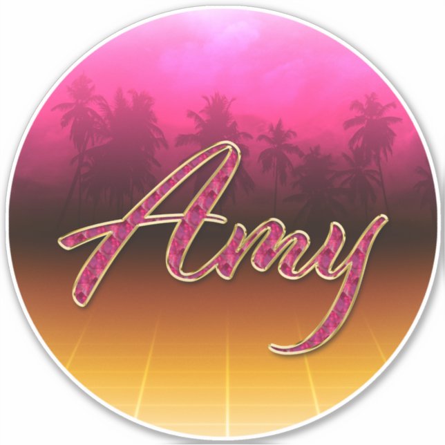 Amy Vorname Name golden pink Aufkleber Sticker (Vorderseite)