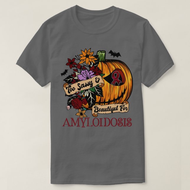 Amyloidose Awareness retro halloween beängstigende T-Shirt (Design vorne)