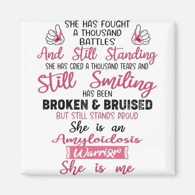 Amyloidose Bewusstseinsbildung Unterstützung Amylo Magnet (Vorne)