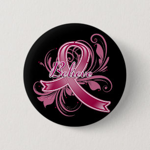 Amyloidose Glaube Blüh Ribbon Button