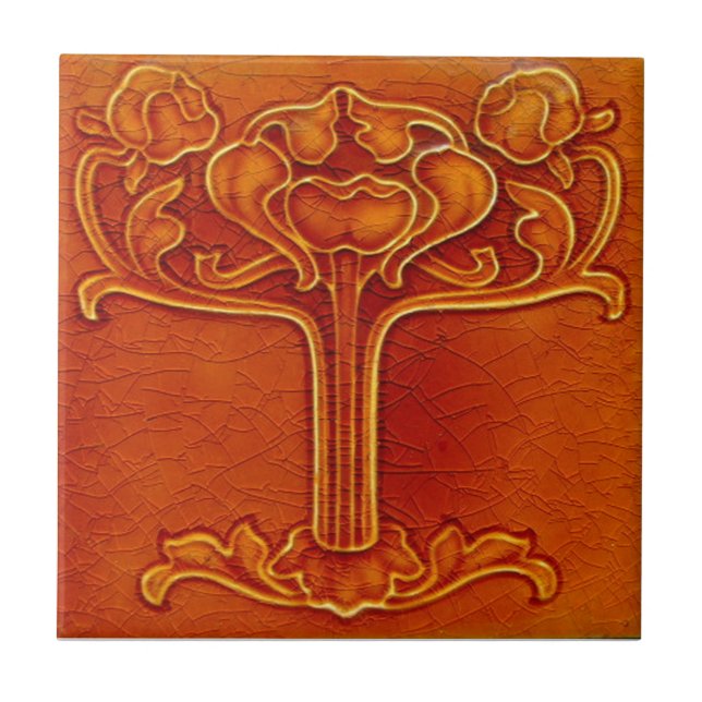 AN005 Jugendstil Reproduction Antique Tile Fliese (Vorderseite)