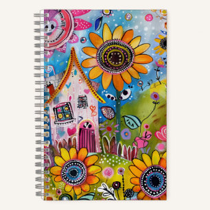 *~* AN1  Florale Fantasie  Whimsische Fröhliche Bu Notizbuch