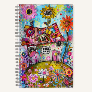 *~* AN1 Florale Fantasie Whimsische Glückliche CO Notizbuch