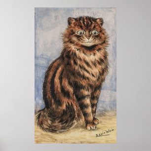 An Alert Tabby von Louis William Wain Poster