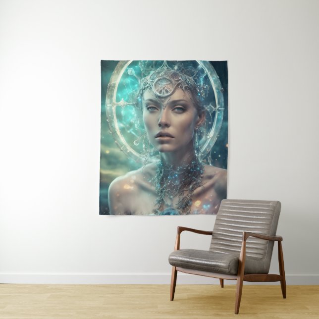 An Alien Scifi Woman Wandteppich (Beispiel)