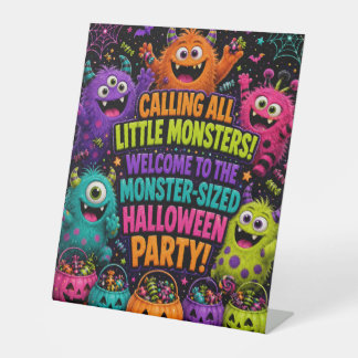 An alle Monster Willkommensparty-Schild Sockelschild