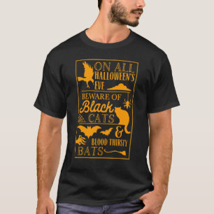 An Aller Heiligen Abend Vorsicht Vor Schwarzen Kat T-Shirt