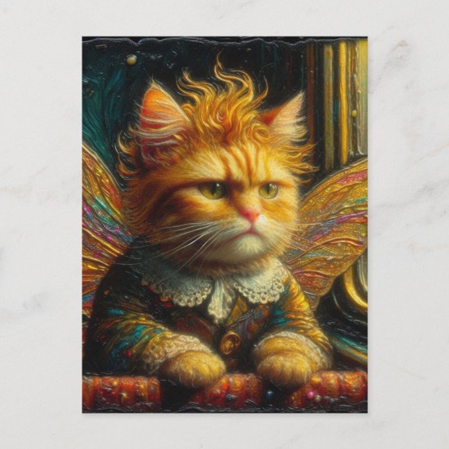 An Annoyed Ginger Kitty Fairy Postkarte (Vorderseite)