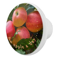 "AN APPLE A DAY"./CLUSTER DER KERAMIK APPLES KNOB