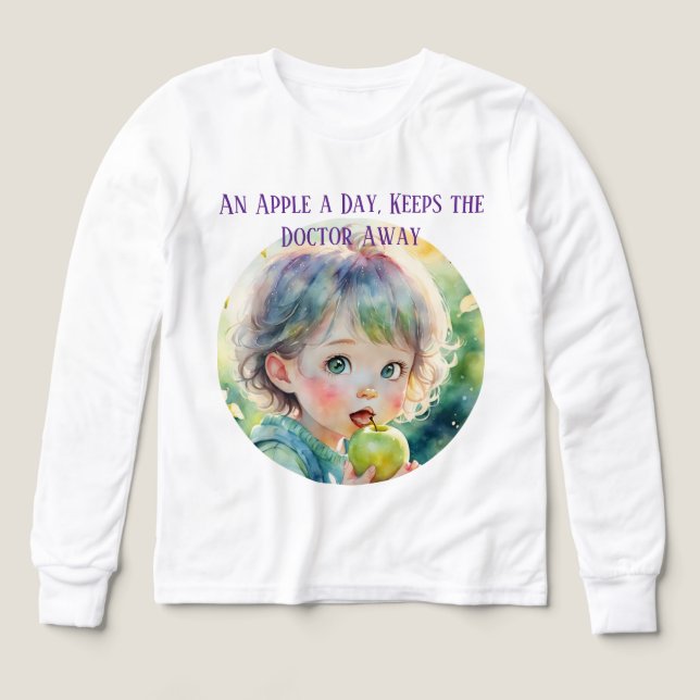 An Apple a Day Heath Quote Proverb Cute T-Shirt (Design Vorderseite)