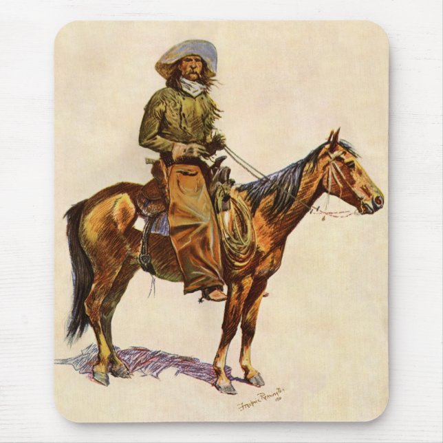 An Arizona Cowboy by Remington, Vintager Western Mousepad (Vorne)
