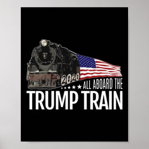An Bord der Trump-Bahn 2020 - Neuwahl amerikanisch Poster