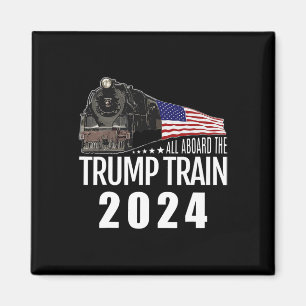 An Bord der Trump-Bahn 2024 - Amerikanische Flagge Magnet