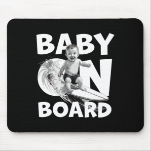 An Bord Von Surf Auf Surfbrett Lustiger Surfer Mousepad