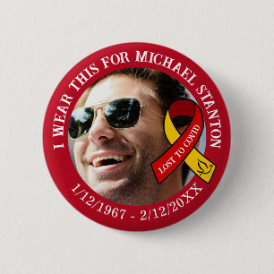An Covid verloren   Personalisiertes Andenken Button