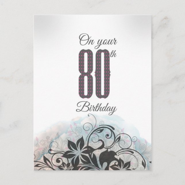 An deinem 80. Geburtstag! Postkarte (Vorderseite)