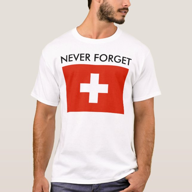 An den Krieg (die Schweiz) sich erinnern T-Shirt (Vorderseite)