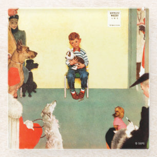 An den Tierärzten durch Norman Rockwell Glasuntersetzer