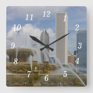 An der Buckingham Fotonenmauer Quadratische Wanduhr