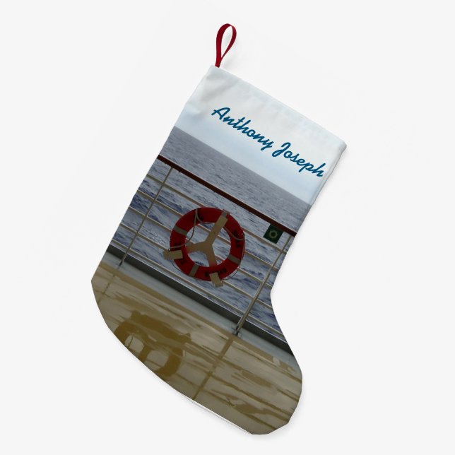 An der Geländer-Gewohnheit Kleiner Weihnachtsstrumpf (Vorderansicht (hängend))