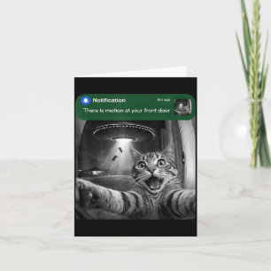 An der Haustür ist Bewegung Lustiger Katzen-Meme Karte