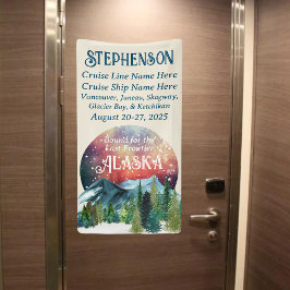 An der letzten Alaska-Kreuzfahrttür gebunden Banner